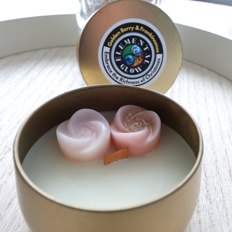 Golden Berry and Frankincense 8oz candle - Elemental Glow